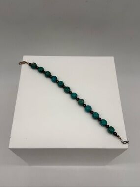 Carolyn Pollack Relios Sterling Silver Turquoise Beaded Bracelet Adjustable